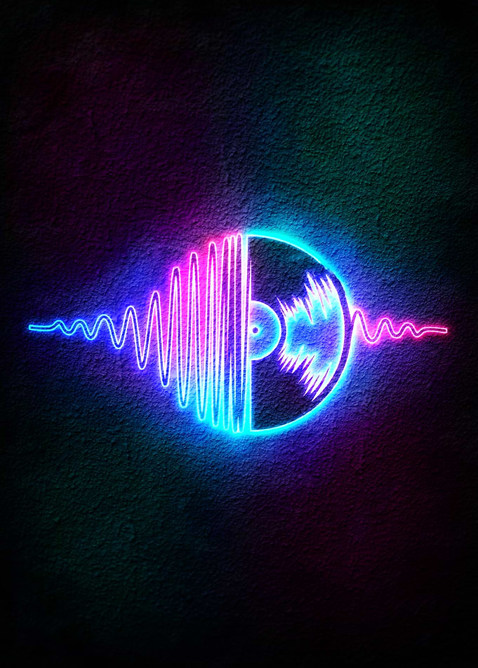 Neon Vinyl Record Soundwave