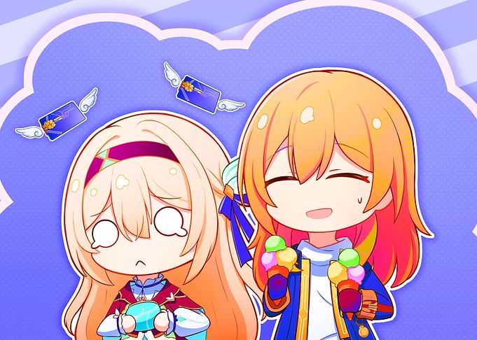 Chibi Anime Girls with Ice Cream