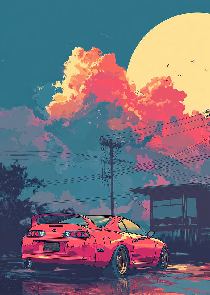 Red Supra Under a Dramatic Sky