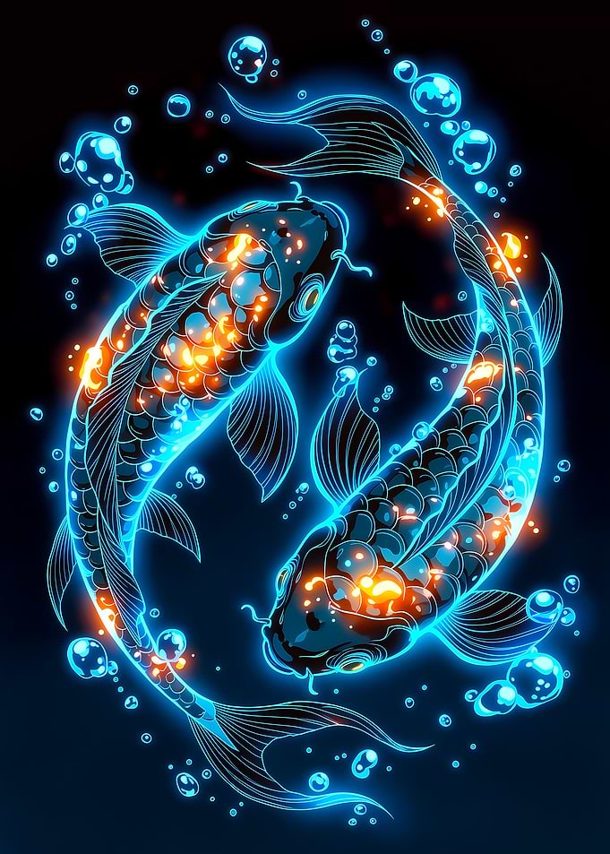 Neon Koi Fish