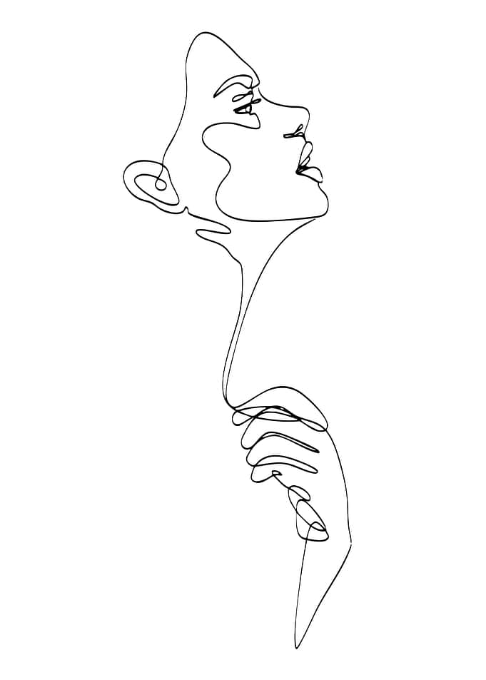 Minimalist Line Art of a Woman's Face