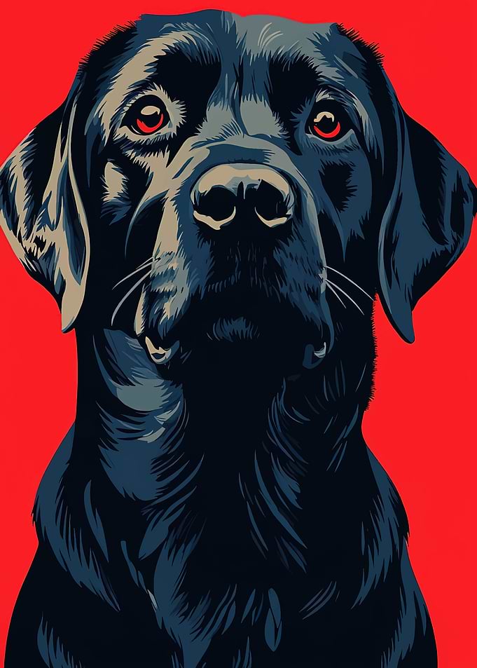 Black Labrador Dog Portrait