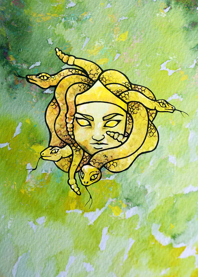 Medusa with Snakes Hair