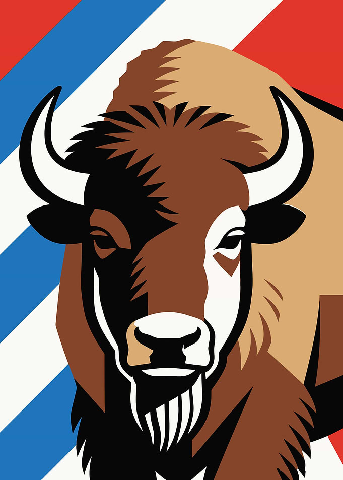Stylized Bison Portrait