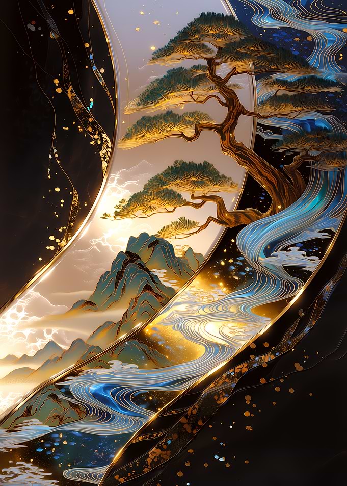 Abstract Japanese Landscape