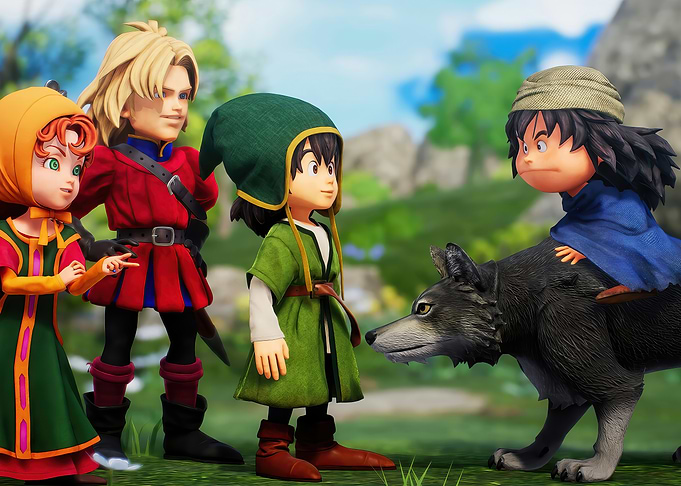Dragon Quest characters with a wolf