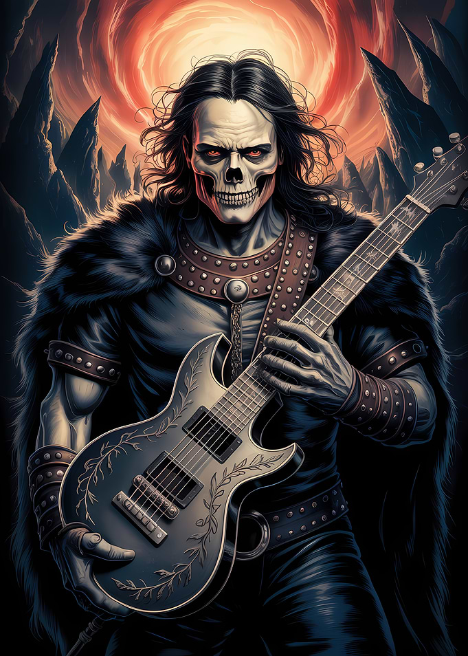 Skeleton Rocker with Guitar