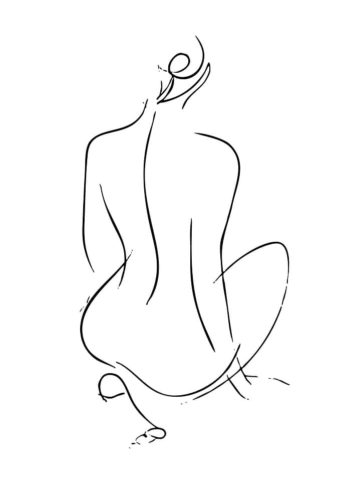 Minimalist Line Art of a Woman