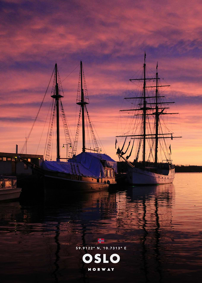 Oslo Harbor at Sunset