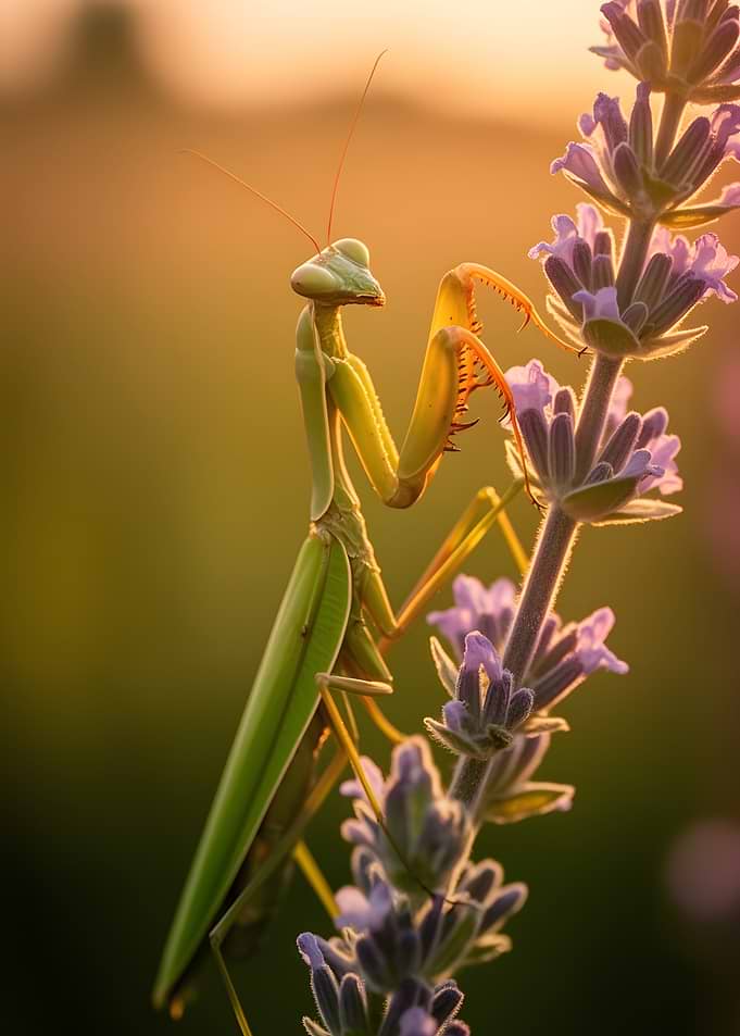 Praying Mantis on Lavender