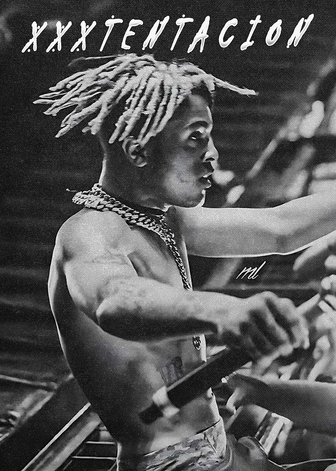 XXXTENTACION with Chain and Microphone