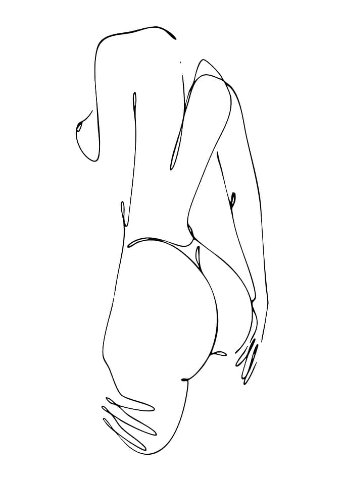 Minimalist Line Art of a Woman