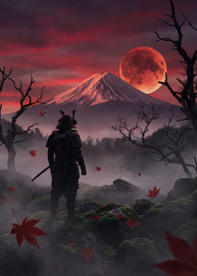 Samurai Under a Blood Moon