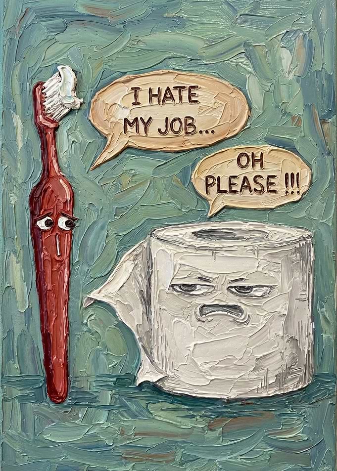 Toothbrush and Toilet Paper with Faces