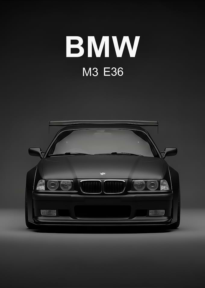 sport black BMW M3 E36 Front View