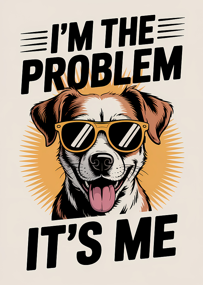 Dog Wearing Sunglasses with Text