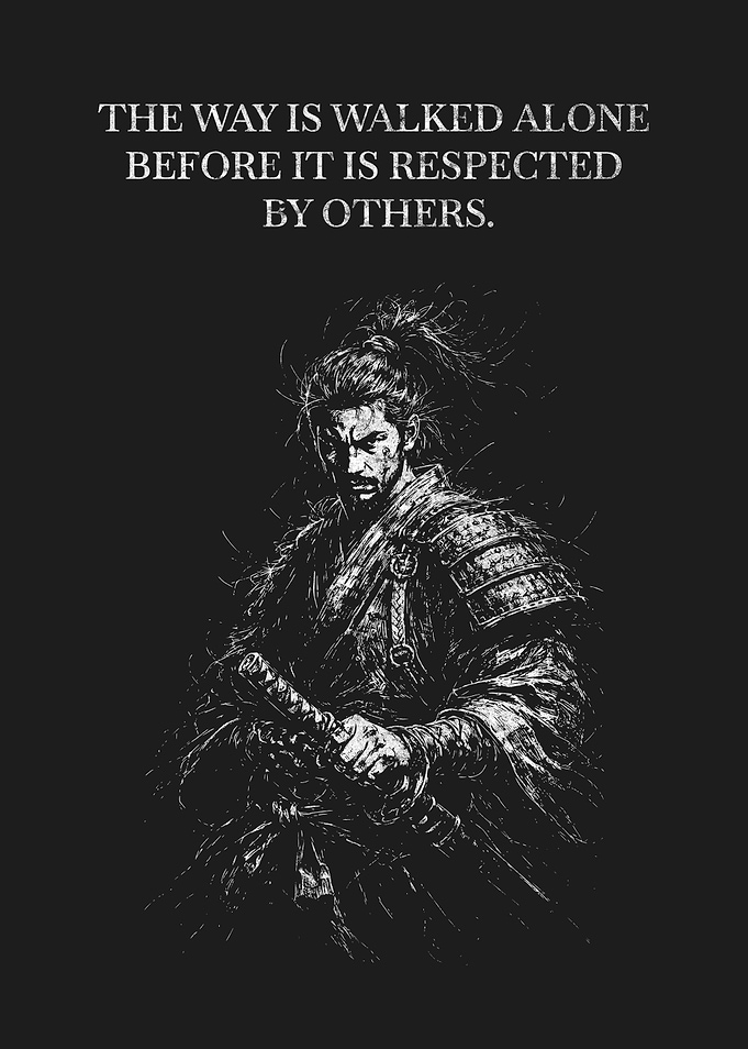 Samurai Warrior with The Way Quote