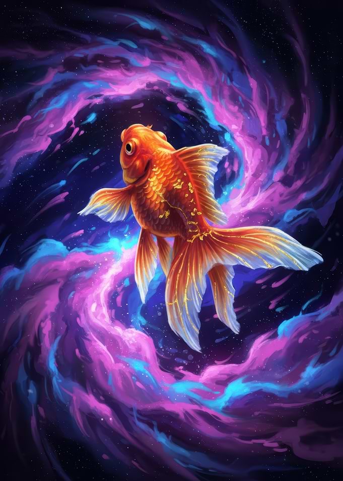Goldfish in Cosmic Nebula