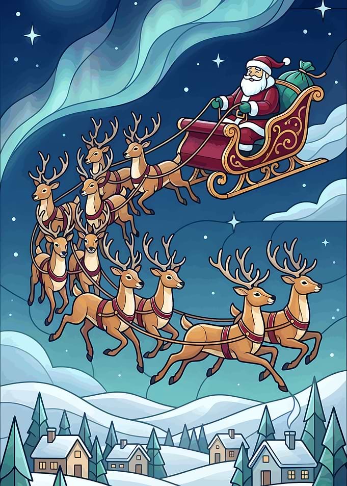 Modern Christmas Stained Glass