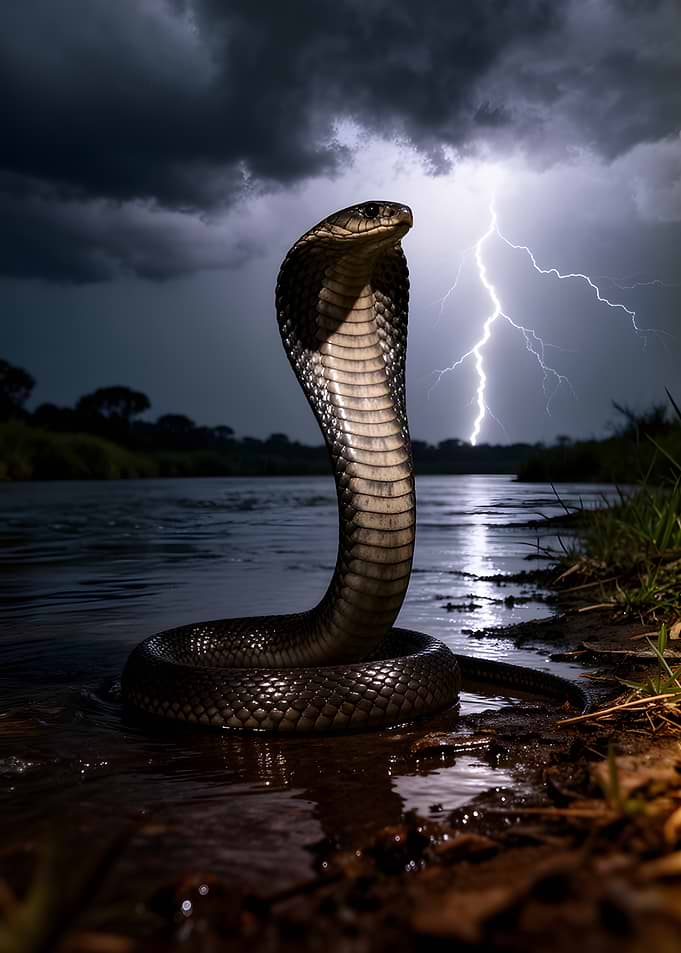 Cobra in a thunderstorm