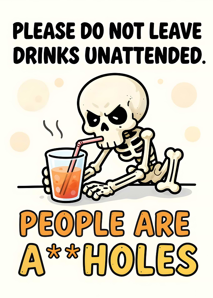 Skeleton drinking from a glass