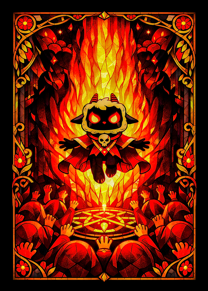 Cult of the Lamb Stained Glass Art