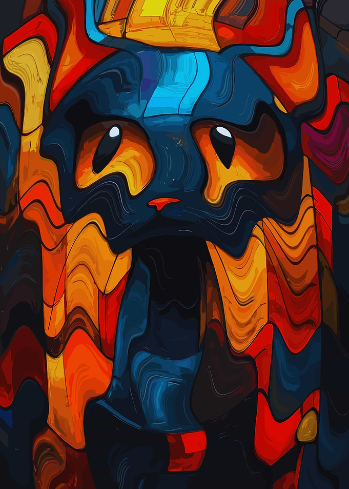 Abstract Cat Portrait