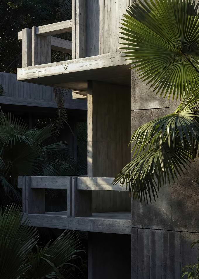 Architecture with Tropical Foliage