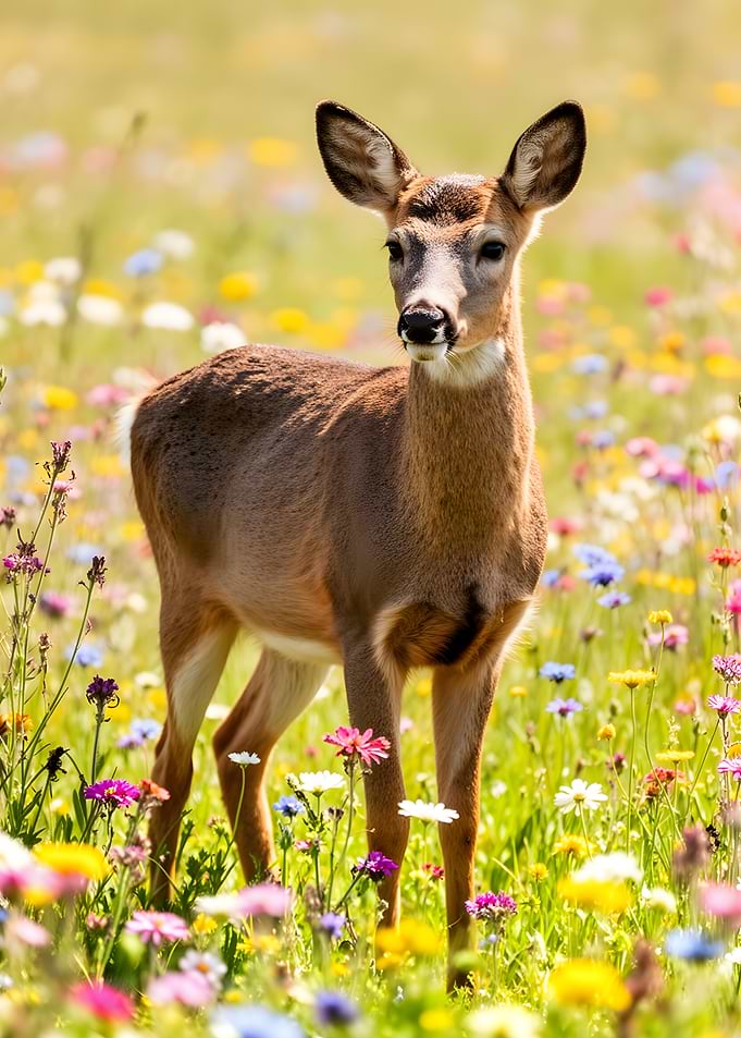 Deer in a Wildflower Meadow
