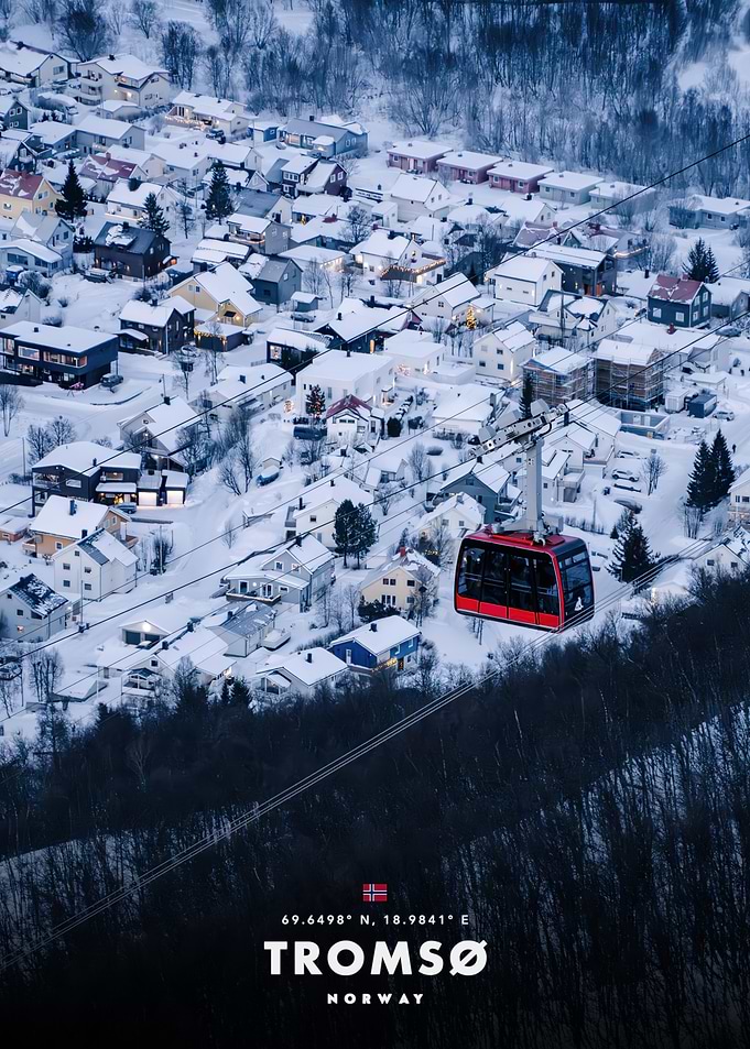 Tromsø Norway Cable Car in Snow