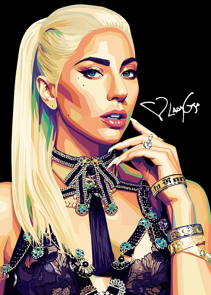 Lady Gaga Pop Art Portrait