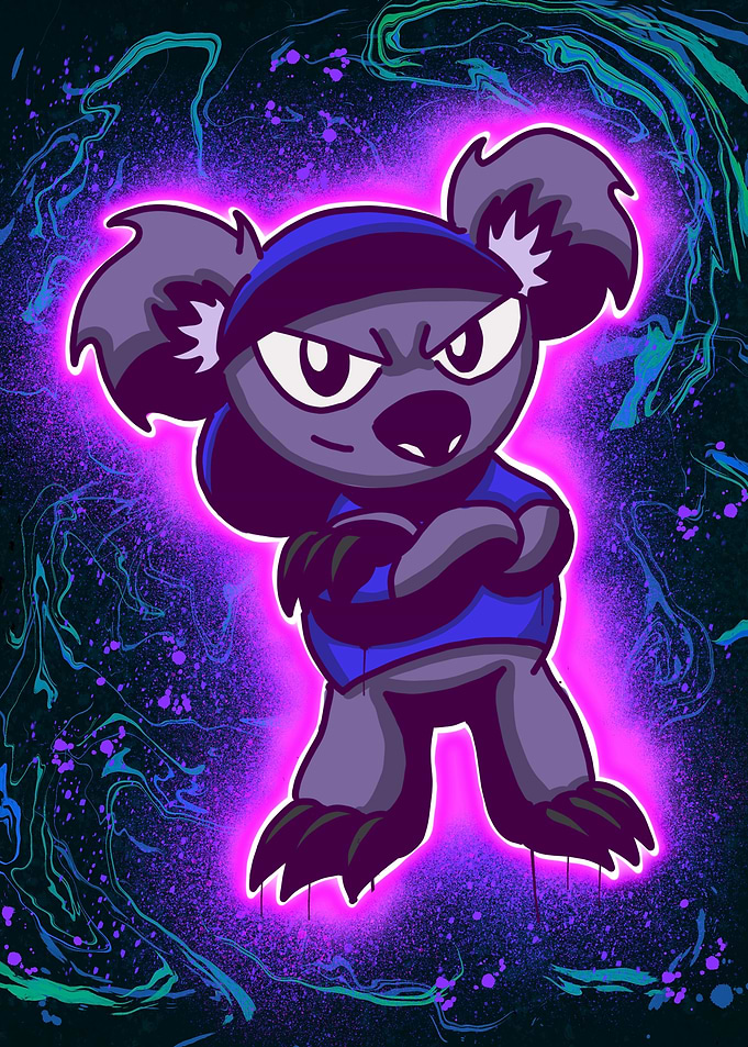 Koala with Purple Aura