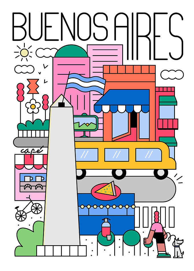 Buenos Aires Cityscape Illustration