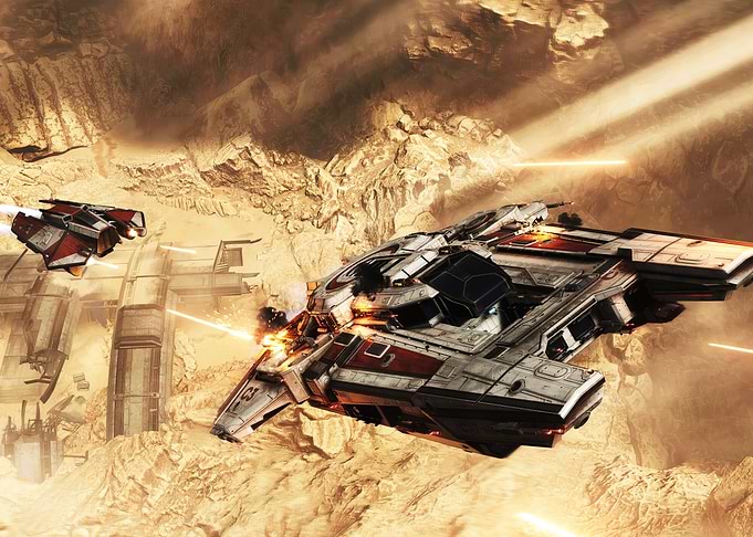 Sci-fi spaceships in combat