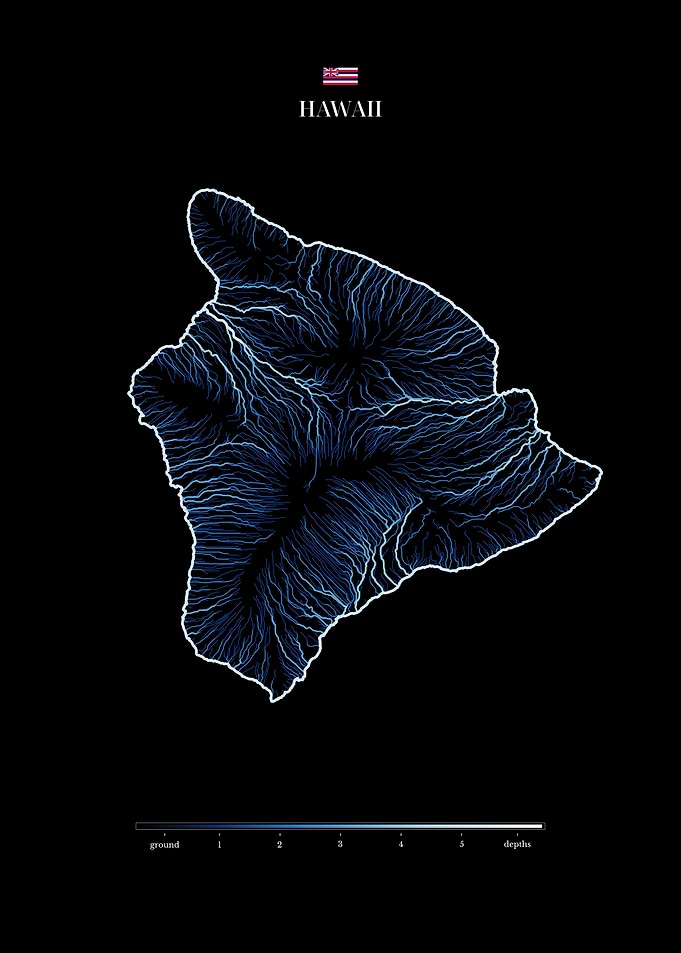 Hawaii Hydrological Map