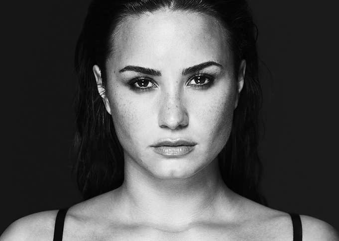 Demi Lovato Black and White Portrait