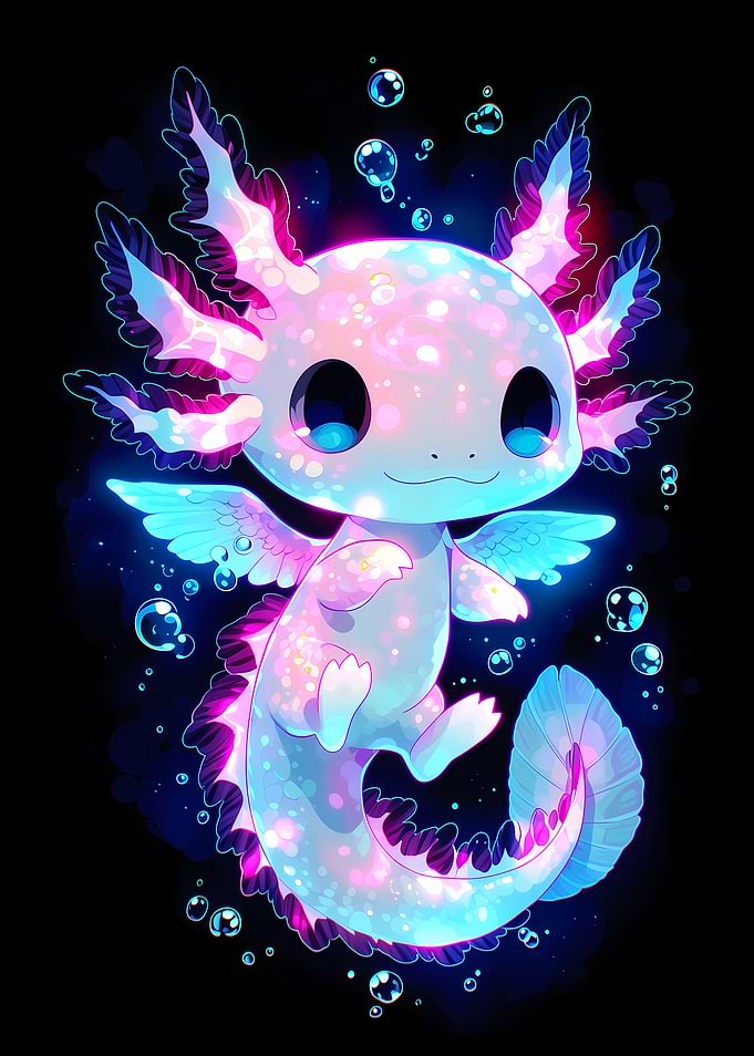 Cute Axolotl with Wings