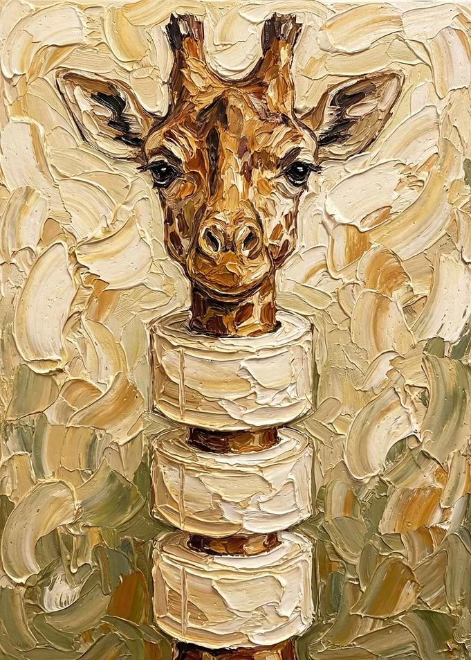 Giraffe with Toilet Paper Neck