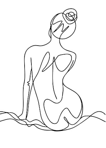 Minimalist Line Art of a Woman
