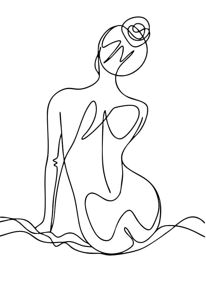 Minimalist Line Art of a Woman