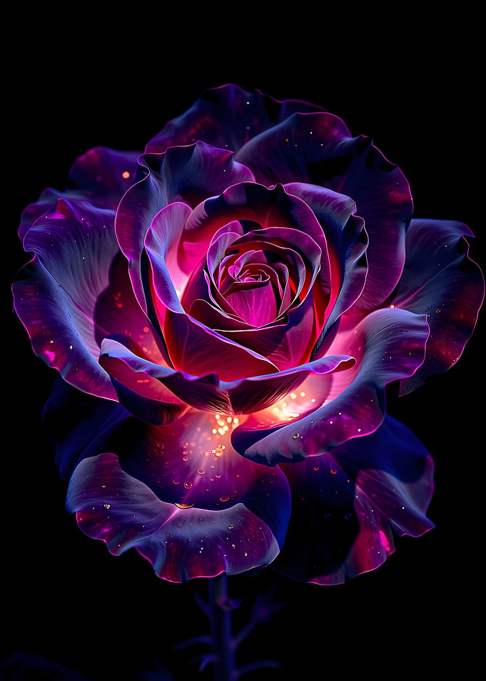 Glowing Cosmic Rose