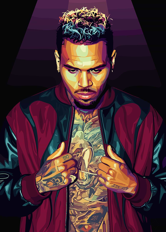 Chris Brown Pop Art Portrait
