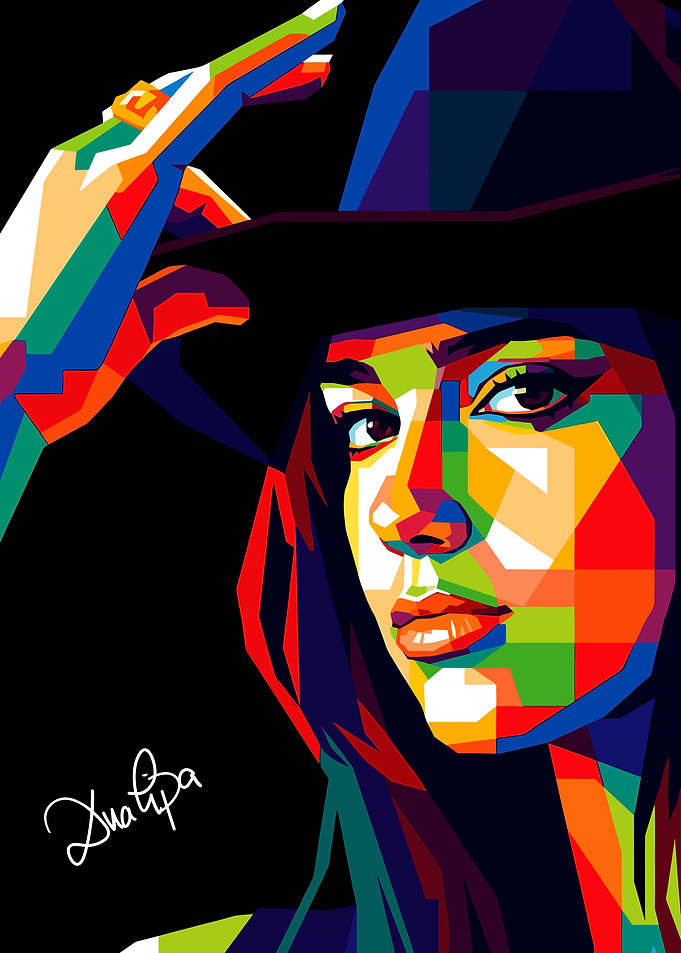 Dua Lipa Pop Art Portrait