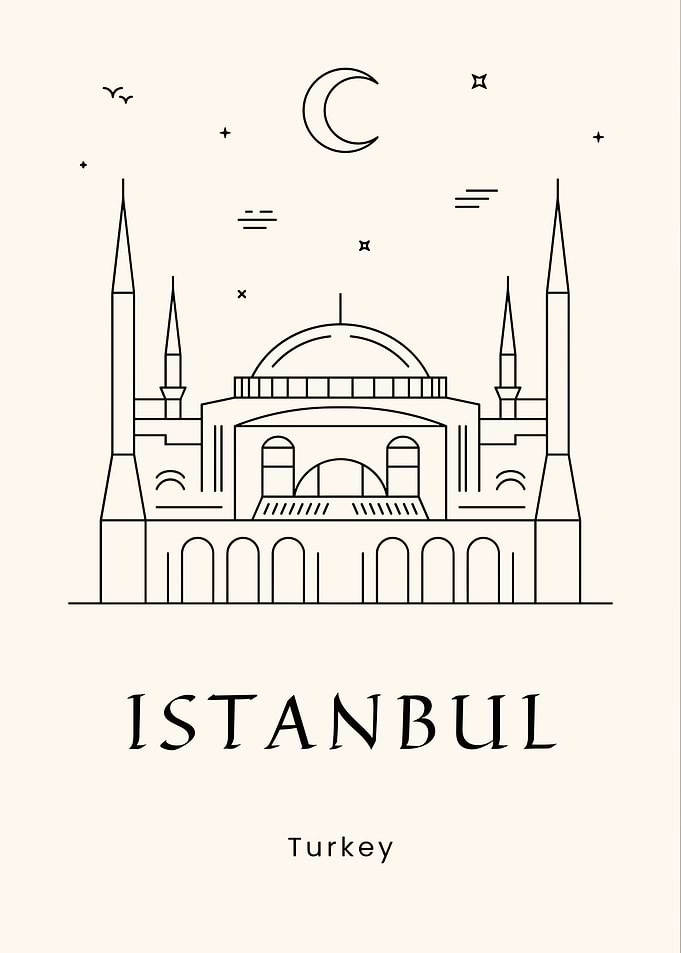 Istanbul Mosque Line Art