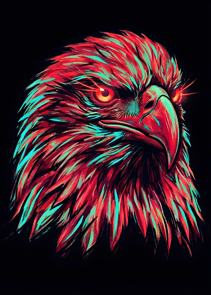 Fiery Eagle Head Portrait