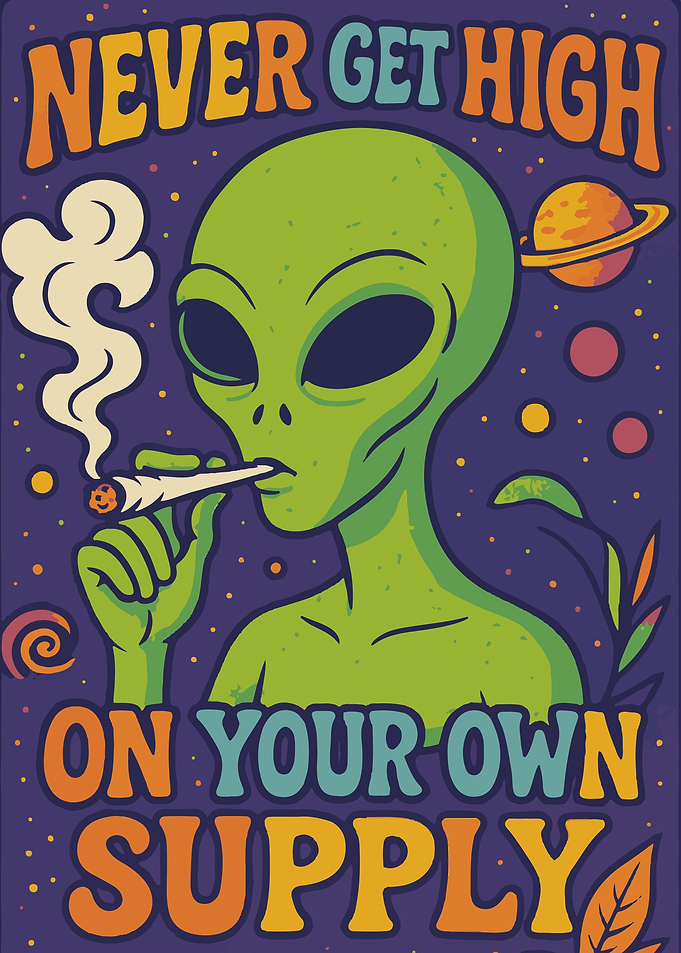 Alien smoking weed