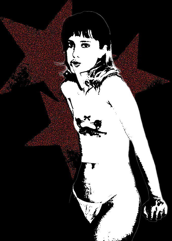 Girl with Stars Graphic