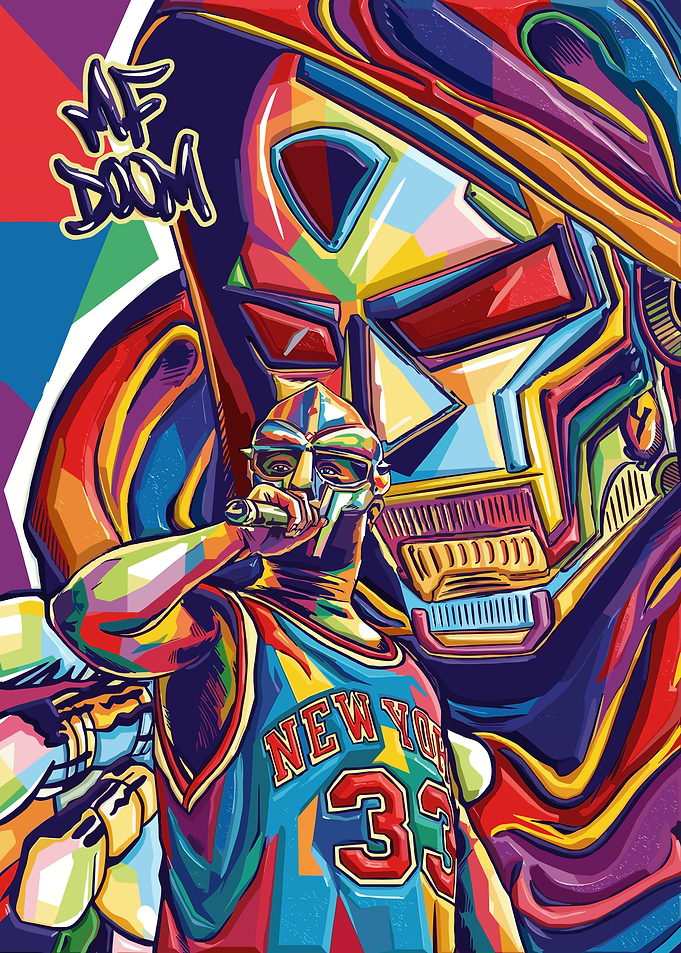 MF DOOM Pop Art Portrait