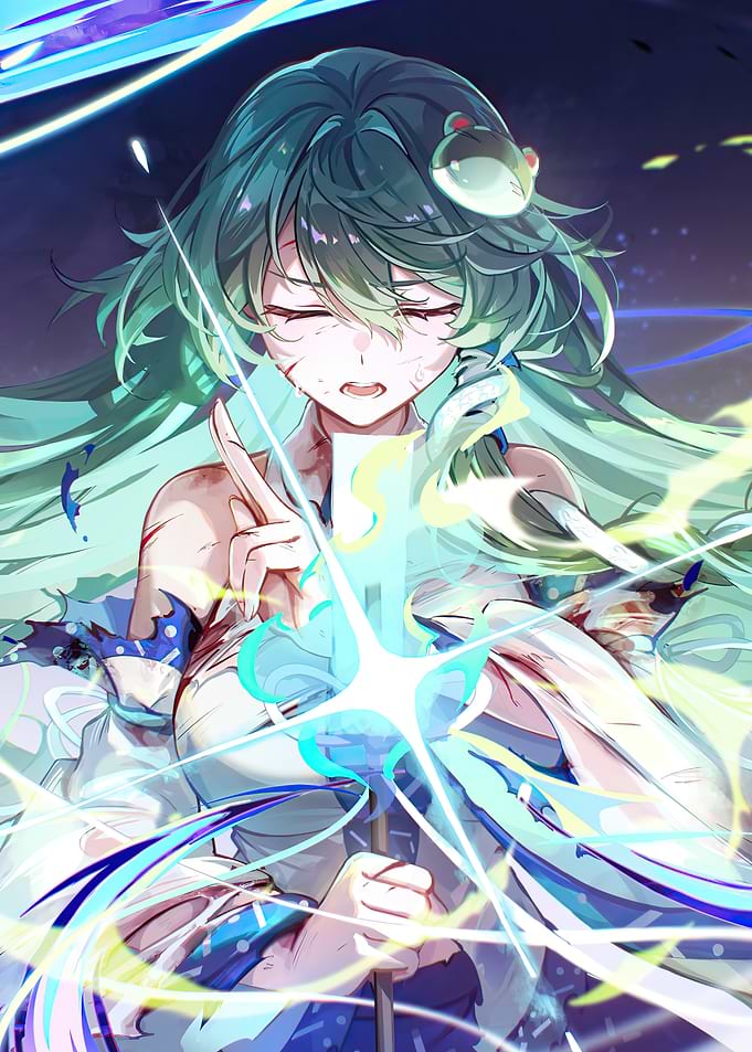 Anime Girl with Glowing Sword