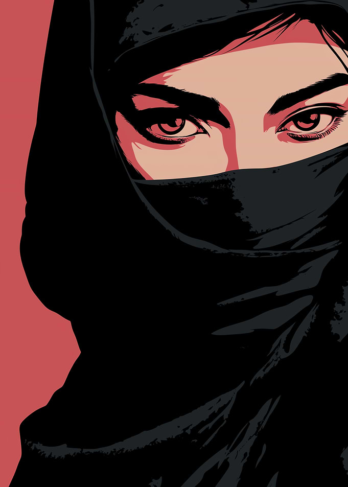Woman in Hijab and Niqab